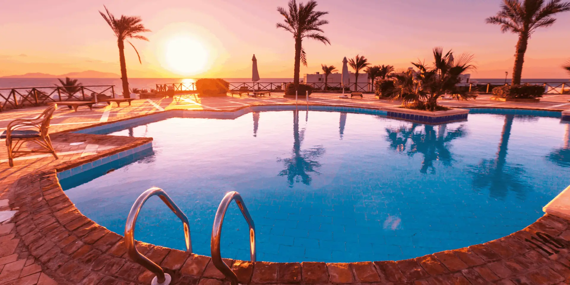 Blue Water Sport Lessons Swimming Pool Landscape Banner